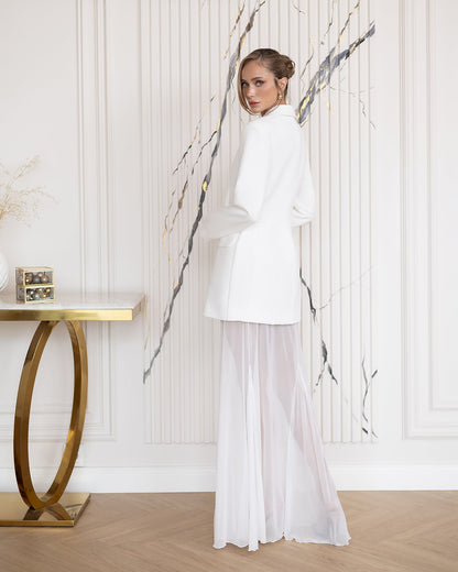 Sienna White Double-Breasted Blazer Mini Dress