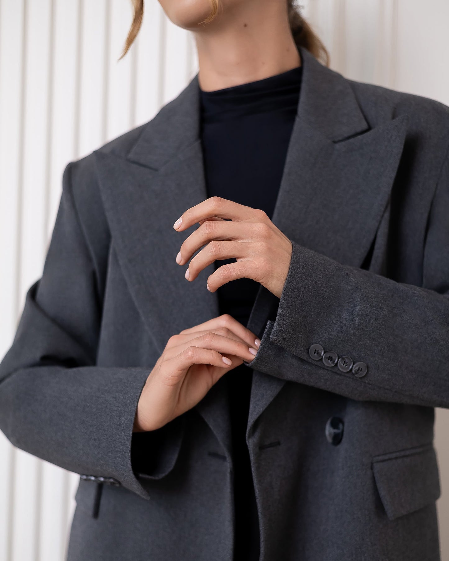 Liora Grey Oversized Double-Breasted Suit 2-Piece