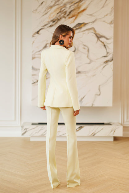 Liora Yellow Single-Breasted Suit 2-Piece