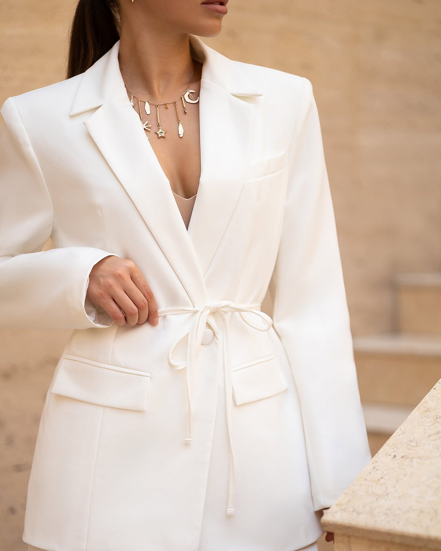 Inès White Single-Breasted Suit 2-Piece