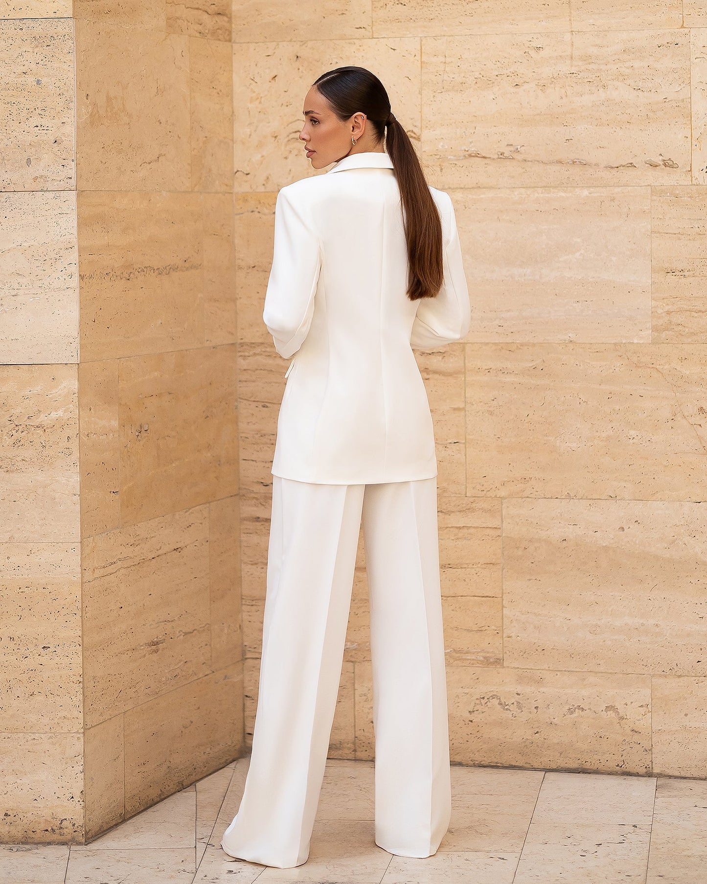 Inès White Single-Breasted Suit 2-Piece