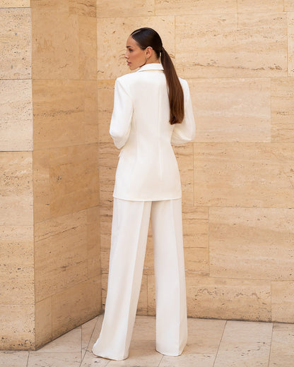Inès White Single-Breasted Suit 2-Piece