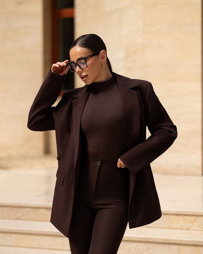 Serene Brown Double-Breasted Suit 2-Piece