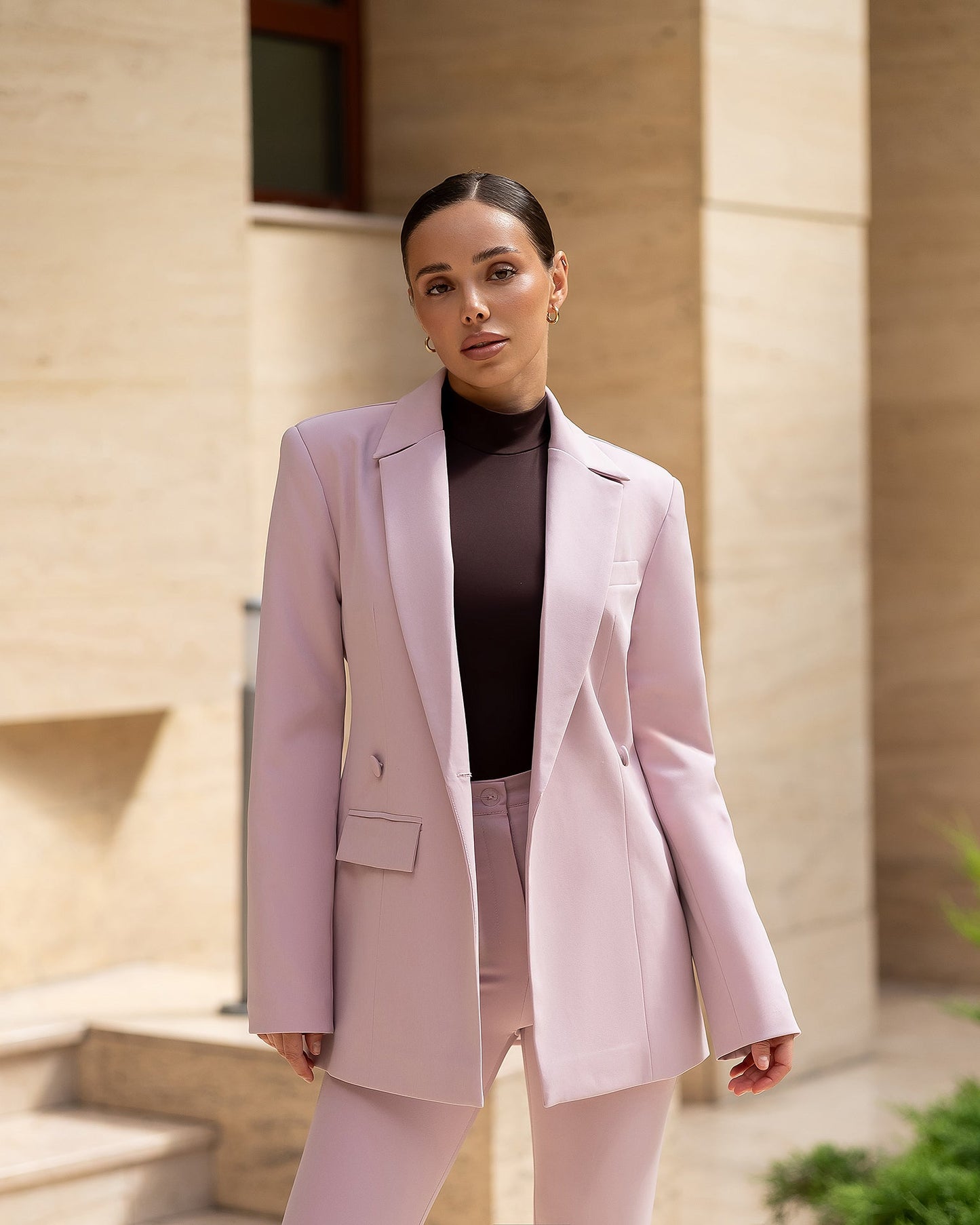 Serene Dusty Pink Double-Breasted Suit 2-Piece