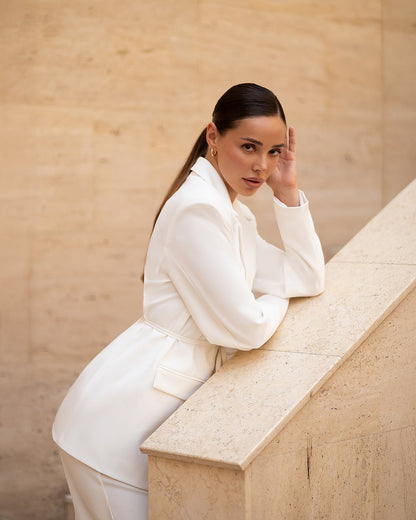 Inès White Single-Breasted Suit 2-Piece