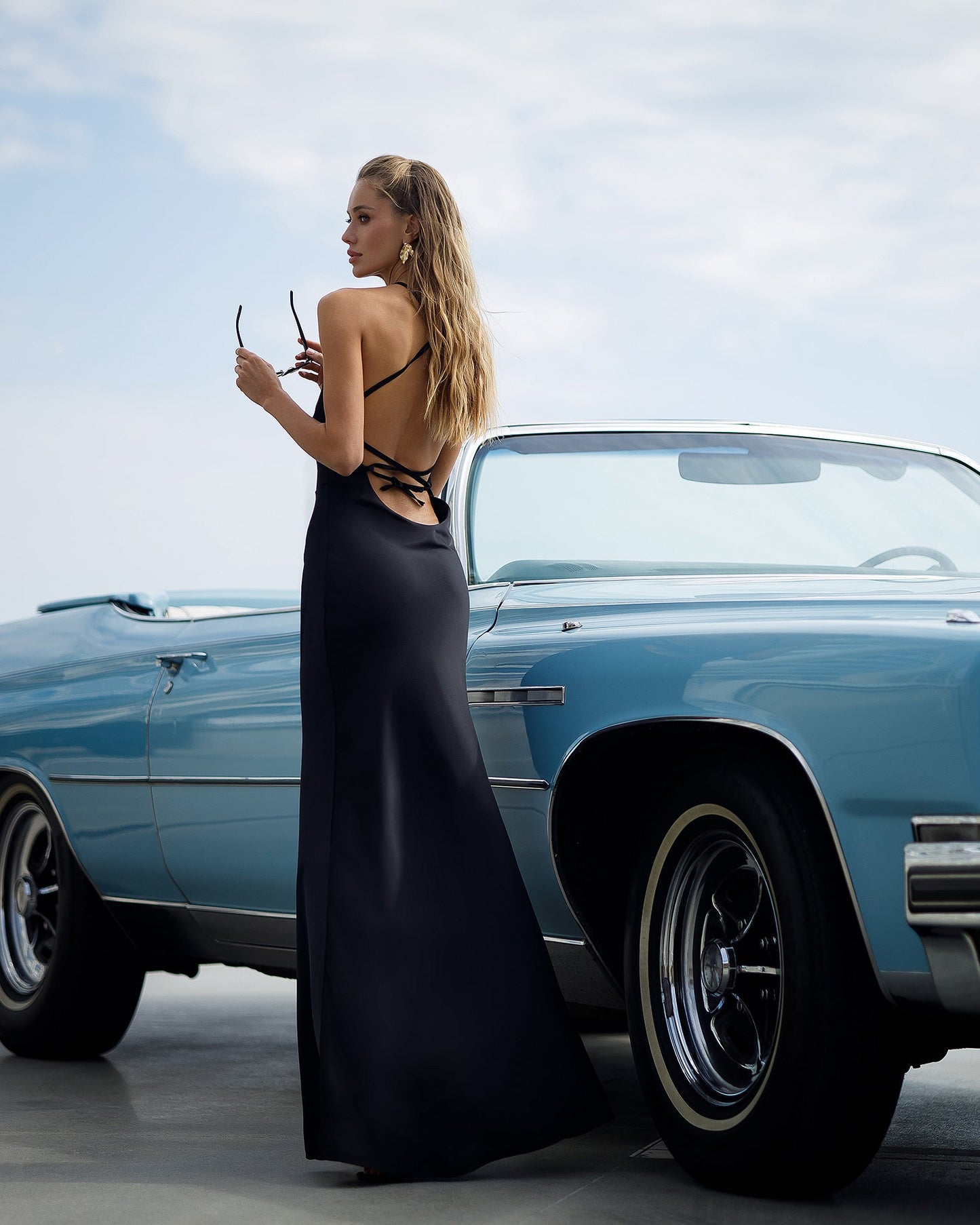 Stella Black Satin Slip Maxi Dress