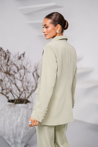 Avira Olive Double-Breasted Suit 2-Piece