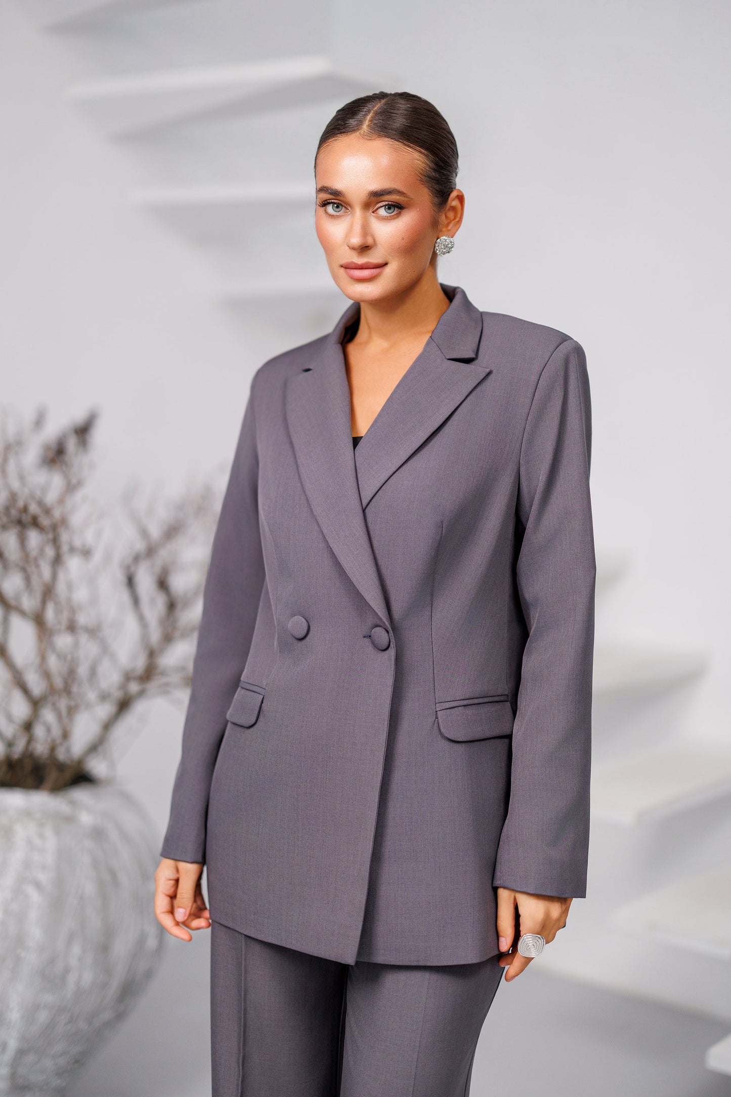 Avira Graphite Double-Breasted Suit 2-Piece