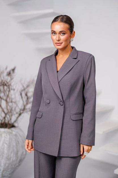 Avira Graphite Double-Breasted Suit 2-Piece