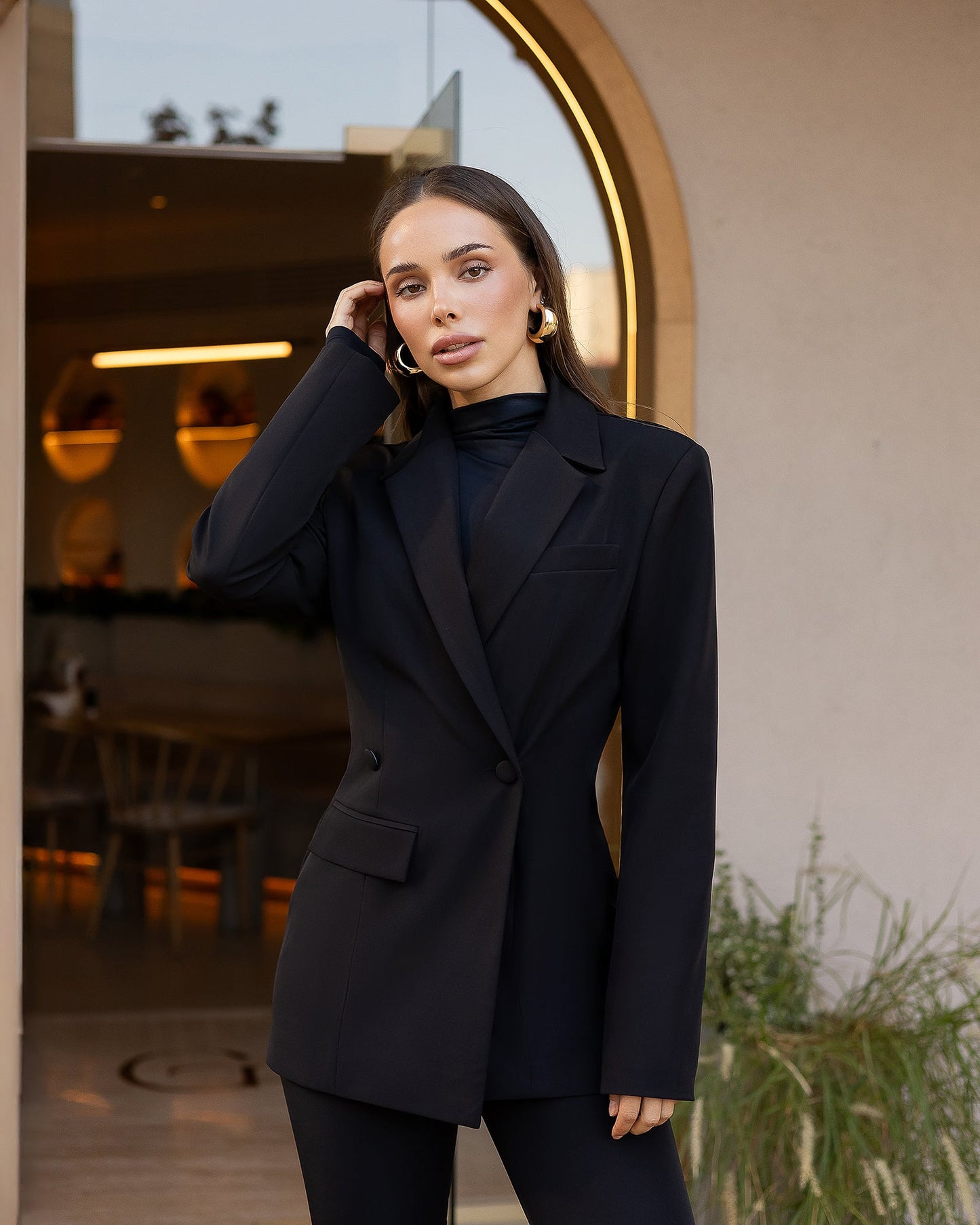 Serene Black Double-Breasted Suit 2-Piece