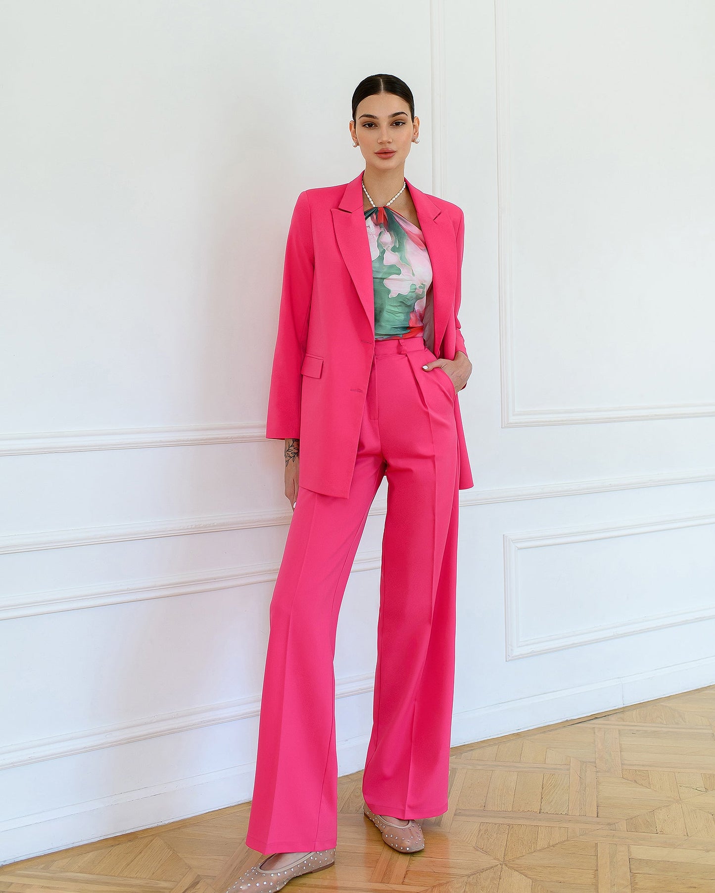 Crimson Single-Breasted Oversized Suit 2-Piece