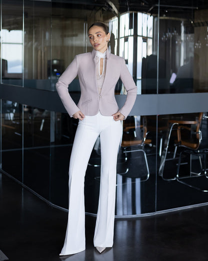 Julia Mocco Collarless Single-Breasted Blazer