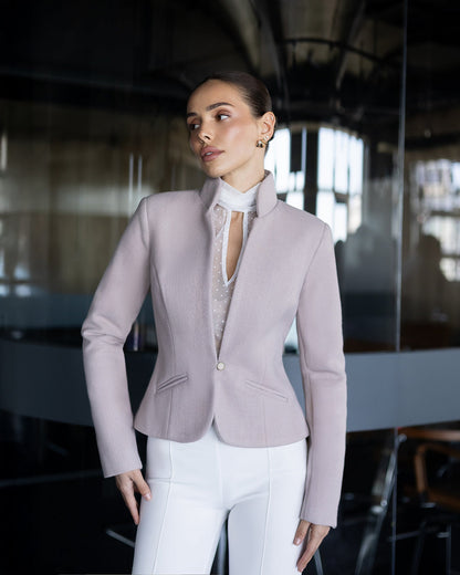 Julia Mocco Collarless Single-Breasted Blazer
