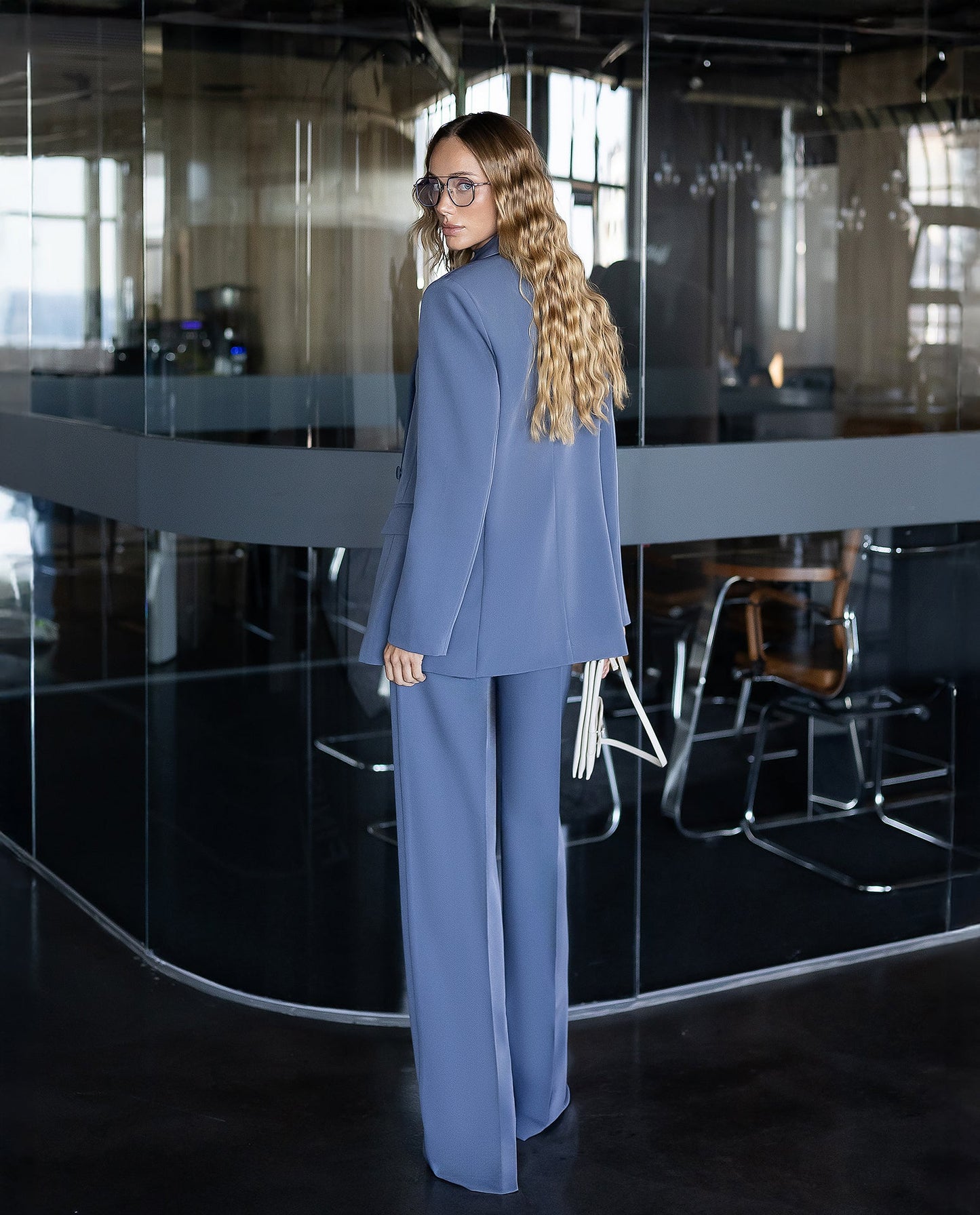 Inès Grey Single-Breasted Suit 2-Piece