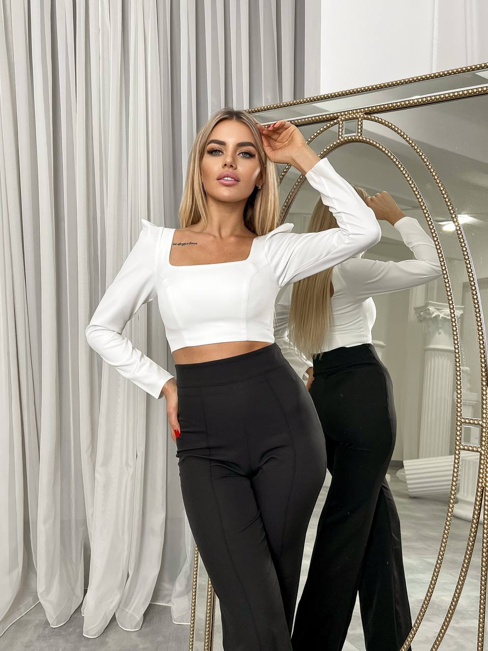 trinarosh High Waist Fitted Flare Pant