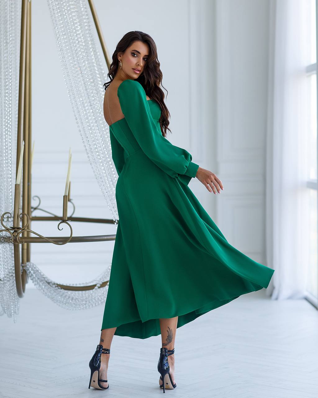 trinarosh Green Bodice Midi Dress