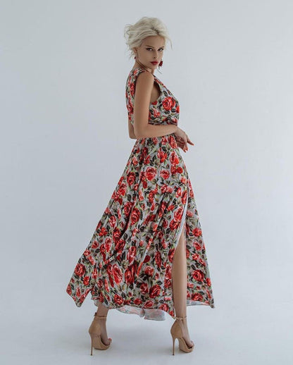 trinarosh Red Inclusive Elegant Maxi Dress