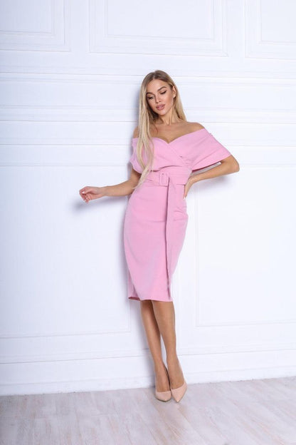 trinarosh Pink Off-the-shoulder Mini Dress
