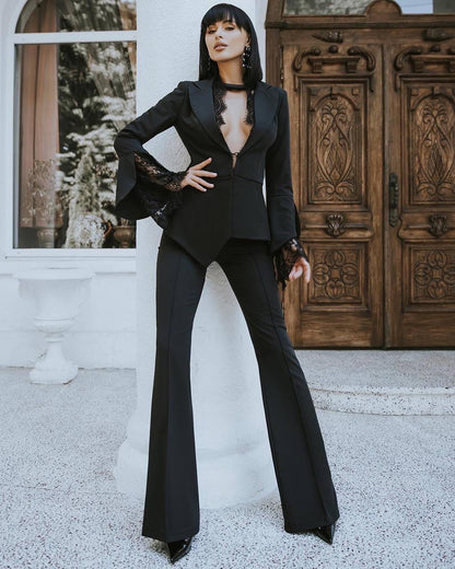 trinarosh Exclusive Black Elegant Suit 2-Piece