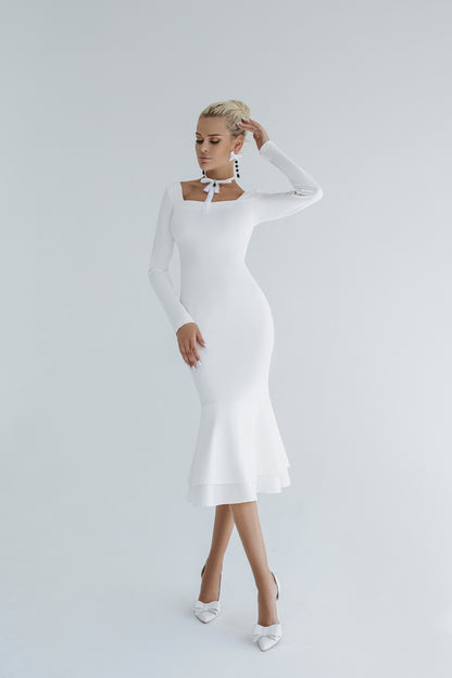 trinarosh Bandage White Midi Dress